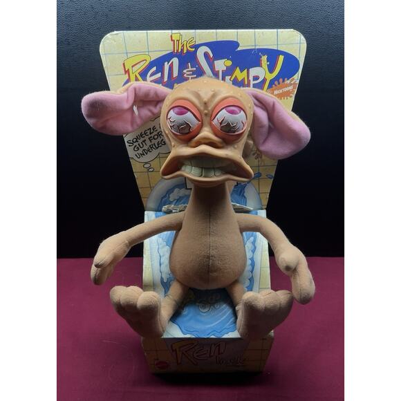 90s The Ren and Stimpy Show 10" Plush New in Box Nickelodeon Vintage Collectable - Picture 1 of 6